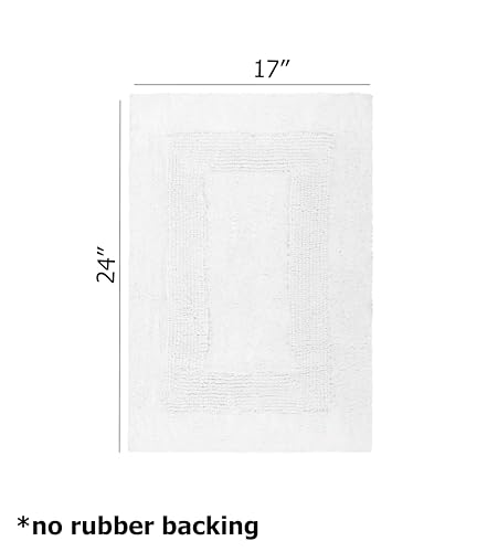 COTTON CRAFT 2 Pack Reversible Bath Mat - Soft Plush Bath Rug -17x24- White - color: White, size: 17x24 Inches