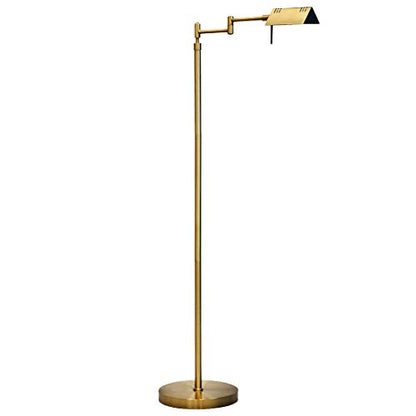 O'Bright Brook Adjustable Dimmable LED Pharmacy Floor Lamp, Antique Brass - color: Antique Brass (Gold)
