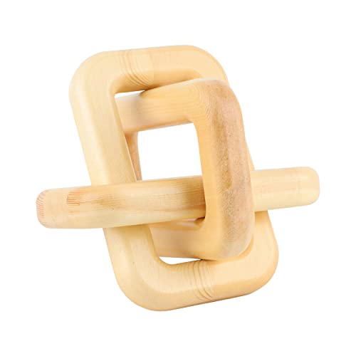 Wood Knot Home Decorations - Handmade Wood Chain Link Decor for Living Room, Farmhouse, Entry, Shelf, Coffee Table - color: Natural