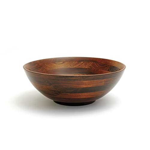 Lipper International Rubberwood Footed Bowl with Cherry Finish for Fruits, Salads, or Popcorn, Large, 13.75" Diameter x 5" Height, 216.41 Fl. Oz., Single Bowl - size: Large, style: Bowl