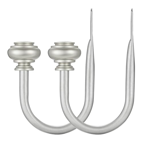 Curtain Holdbacks 2pcs, Metal Curtains Tiebacks for Drapes Window Home Decoration, Matte Sliver - color: Matte Sliver