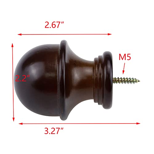 T Tulead Wood Curtain Rod Holders Brown Drapery Rod Holder Pack of 2 - color: Brown-2pcs