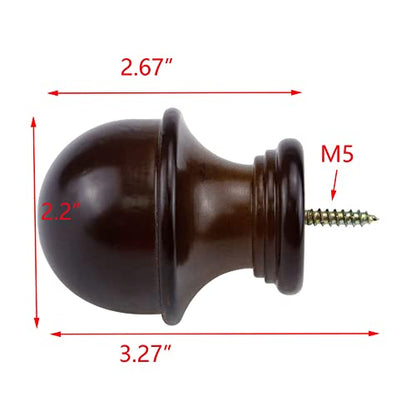 T Tulead Wood Curtain Rod Holders Brown Drapery Rod Holder Pack of 2 - color: Brown-2pcs