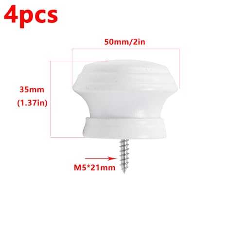 Antrader Finials for Curtain Rods,Wood Curtain Rod Finial,1.18 Dia,4Pcs - color: White-4Pcs