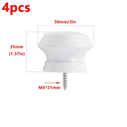 Antrader Finials for Curtain Rods,Wood Curtain Rod Finial,1.18 Dia,4Pcs - color: White-4Pcs