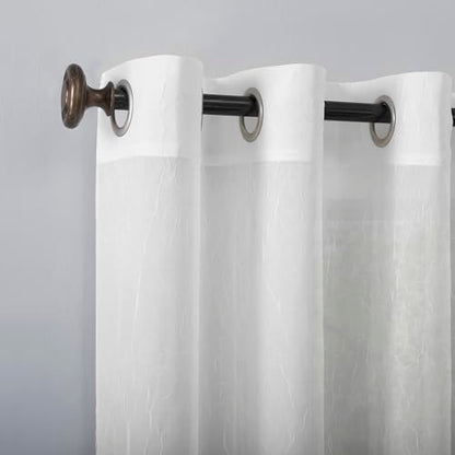 No. 918 Erica Crushed Sheer Voile Grommet Curtain Panel 72.00" x 51.00" - color: White, size: 51"W x 72"L (Pack of 1)