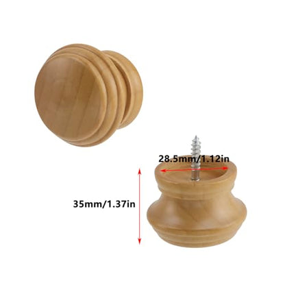 Antrader Finials for Curtain Rods,Wood Curtain Rod Finial,Wood Color,2Pcs - color: Wood color