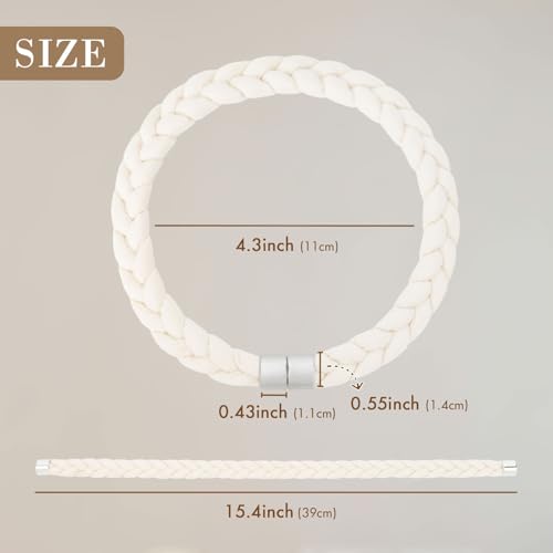 NICEEC 2 Pack Natural Cotton Rope Curtain Tiebacks Elegant Boho Style Magnetic Drape Tie Backs Soft Hand-Woven Rope Curtain Holdbacks for Home & Office Drapery (Cotton rope-03) - color: Cotton Rope-03, size: 2 Pack