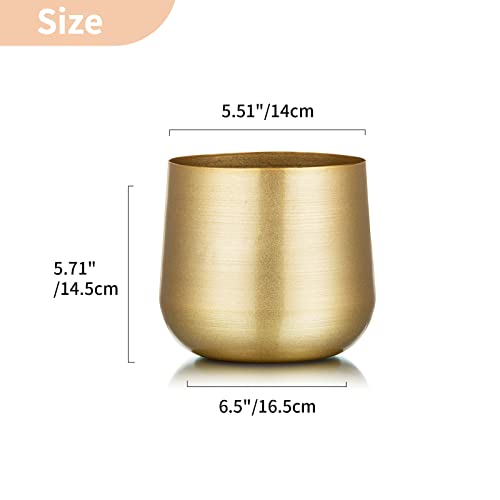 NUPTIO Metal Flower Plant Pot with Drainage Hole, 5.71", 2 Pcs - color: Style 1#, size: 5.7in Tall-2pcs