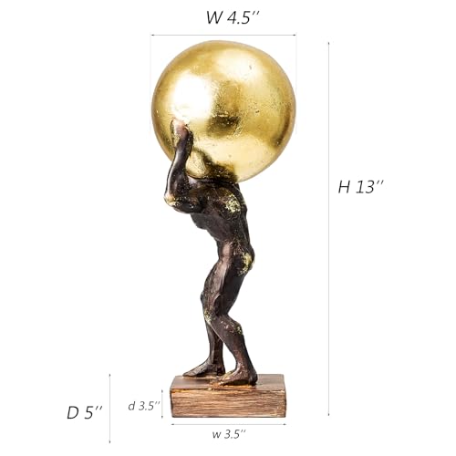 Lukitas Atlas Statue and Sculpture, Struggler Figurine Decor, Resin 13'' - color: Lift Ball