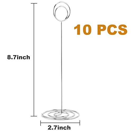 Table Number Holders, 10PCS Place Card Holder, Photo Holder (8.7" Silver) - color: Silver, size: Extra Large