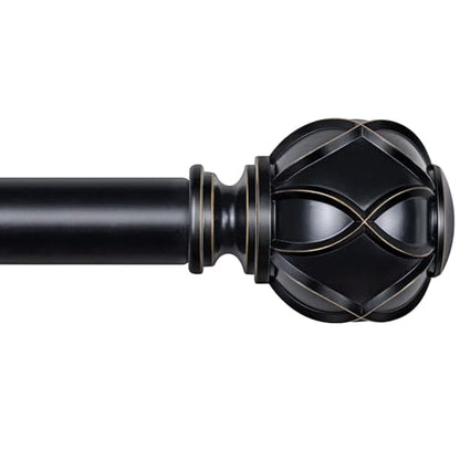KAMANINA Black Curtain Rod 32 to 58 Inch, Adjustable Heavy Duty Rods - color: Black, size: 32-58"