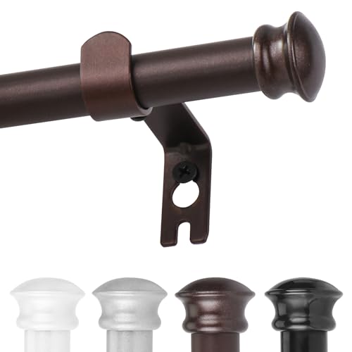 CorkLatta 5/8" Bronze Curtain Rods for Windows 30 to 45 Inches - color: Bronze, size: 30-45"