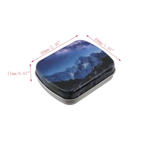 4pcs Starry Sky Empty Hinged Tin Box Metal Tins Storage Box - color: Starry Sky