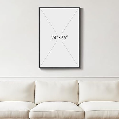 Framed Neutral Modern Black Beige Abstract Wall Art, 1 Piece 24x36 In - color: Black White Geometric A