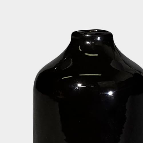 Sunddo Small Black Ceramic Flower Vase, 4 Inch - color: Black, size: 4 inch
