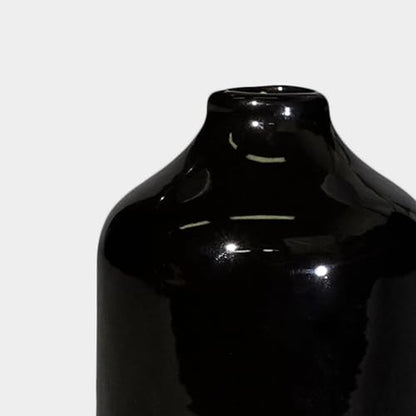 Sunddo Small Black Ceramic Flower Vase, 4 Inch - color: Black, size: 4 inch