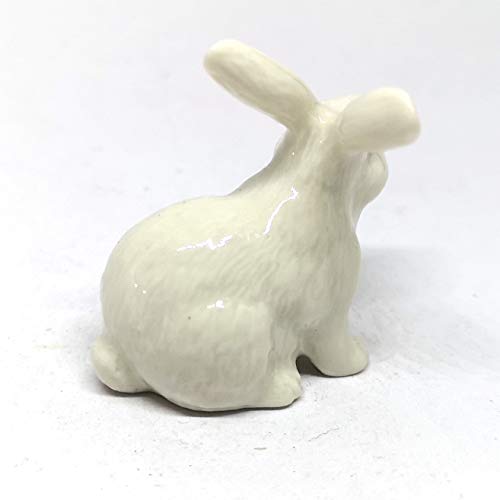 Handmade Ceramic White Rabbit Figurine, Easter and Shelf Decor