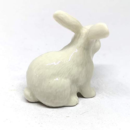 Handmade Ceramic White Rabbit Figurine, Easter and Shelf Decor