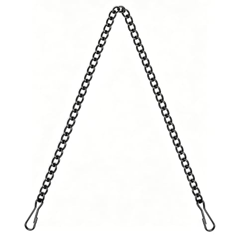 30 Inch Metal Chain for Hangings, Black Chains, with Safety Hooks - color: Black