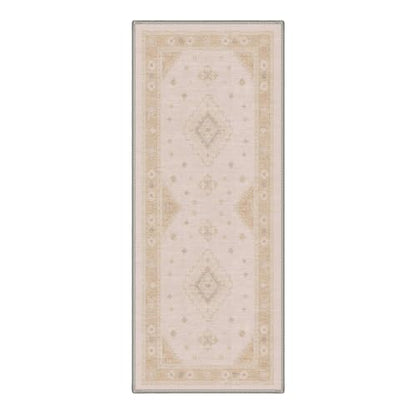 GENIMO 2X5 Washable Runner Rug for Kitchen, Boho Medallion Non Slip - color: Cream Beige, size: 2' x 5' (Rectangular)