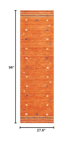 SAFAVIEH Himalaya Collection Runner Rug - 2'3" x 8', Rust, Handmade Boho Tribal Wool, Ideal for High Traffic Areas in Living Room, Bedroom (HIM563P) - color: Rust, size: 2'3" x 8' (Runner)