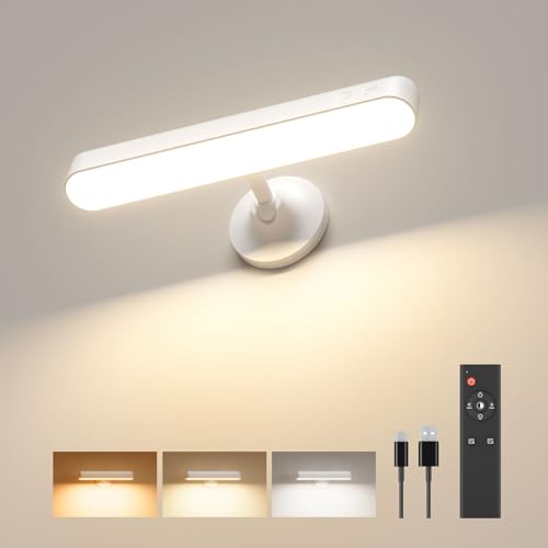 Rechargeable Battery Operated Wall Sconces 7500mAh, Wall Lights for Bedroom - color: White-1P