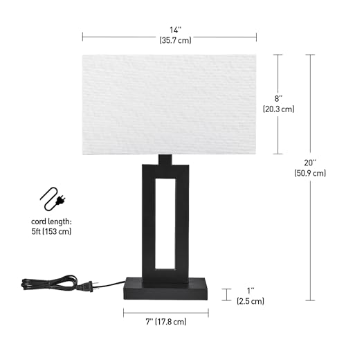 Globe Electric 67045 D'Alessio Table Lamp, 20 in, Matte Black