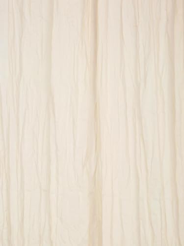 TARAN LIVING Sheer Crinkle Curtain Panel Set of 2, 100% Washable Cotton Window Treatment Rod Pocket Curtain Panels for Kitchen, Bedroom and Living Room (Off White, Long Door (40"x96")) - color: Off White