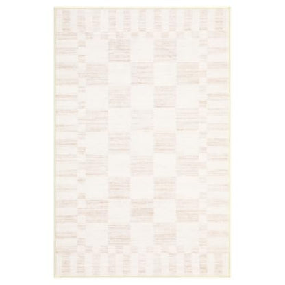GarveeHome Checkered Washable 2x3 Rug Small Area Rugs Non-Slip for Entryway - color: Beige, size: 2' x 3' (Rectangular)