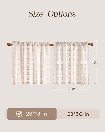 Miss Adola 18 Inch Length Kitchen Tier Curtains, Striped Farmhouse - color: Striped Farmhouse, size: 28"W x 18"L (Pack of 2)