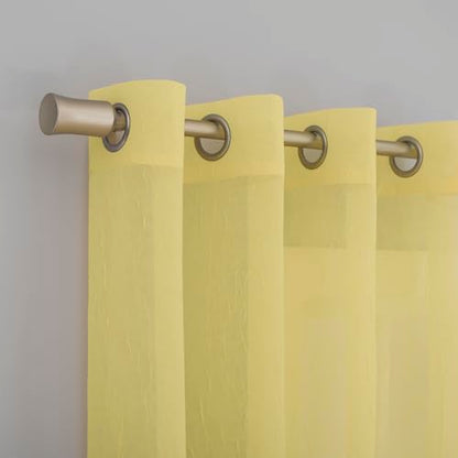 No. 918 Erica Crushed Sheer Voile Grommet Curtain Panel - color: Yellow, size: 51"W x 63"L (Pack of 1)