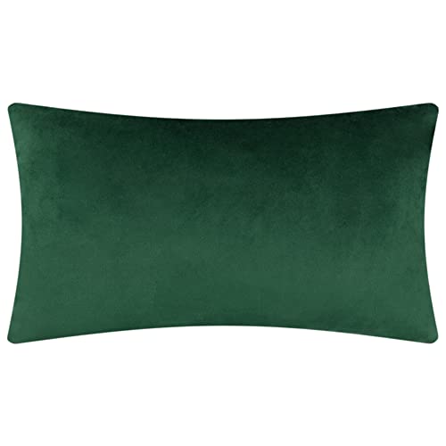 JWH Velvet Pillow Covers, Dark Green, 14x24 Inch - color: Dark Green, size: 24" x 14" (Pack of 1)