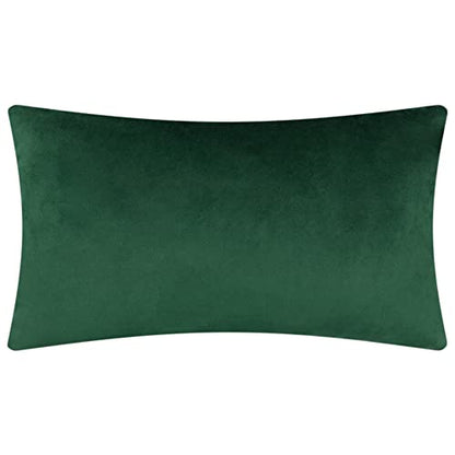 JWH Velvet Pillow Covers, Dark Green, 14x24 Inch - color: Dark Green, size: 24" x 14" (Pack of 1)