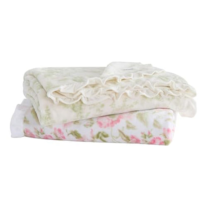 Laura Ashley - Soft Throw Blanket, Lightweight, for Bed & Couch, 50 x 70 - color: Annalise Green