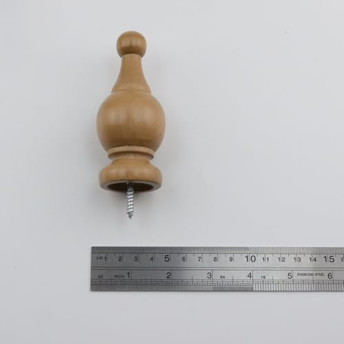 T Tulead Wood Finials for Curtain Rods - style: Wood, 1.1", 2PCS