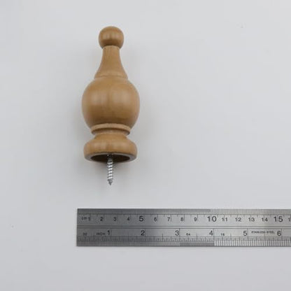 T Tulead Wood Finials for Curtain Rods - style: Wood, 1.1", 2PCS