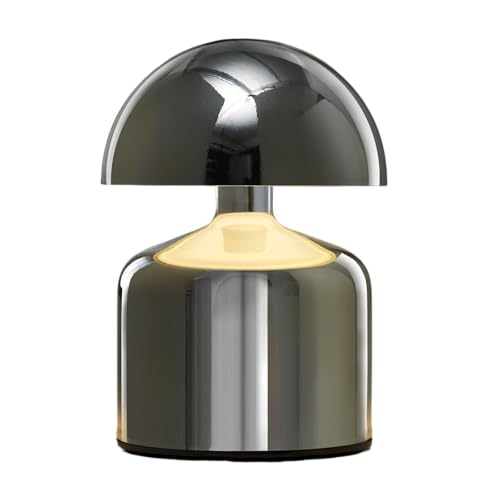 SAIWEYA Modern Cordless Mushroom Small Table Lamp, Dimmable Touch Battery