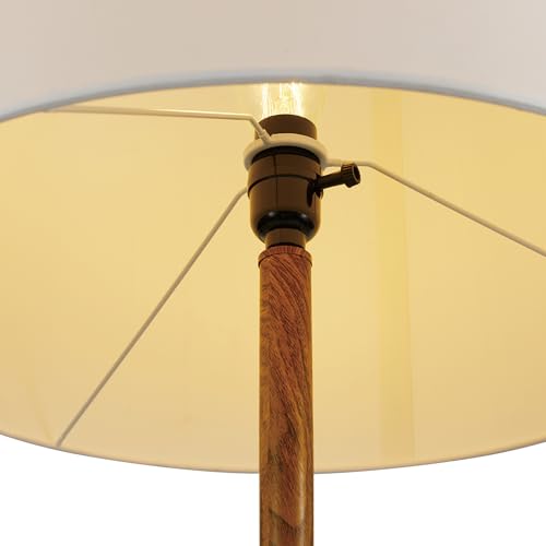 Novogratz x Globe Harrington 65 in Floor Lamp, 2-Tone Wood-Tone Base - color: Faux Wood, 2-Tone Base (65")