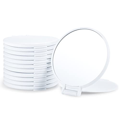 Qislee 12 Pack Compact Mirrors Bulk for Party Favors Purse Travel, White - color: 12 Pcs-white