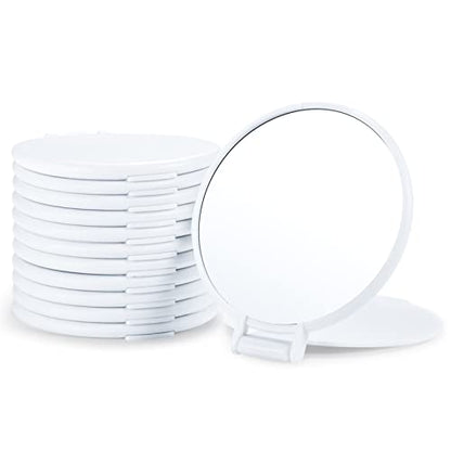 Qislee 12 Pack Compact Mirrors Bulk for Party Favors Purse Travel, White - color: 12 Pcs-white