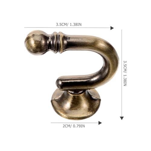 GARVALON Vintage Zinc Alloy Curtain Holdback Hooks, E-Shaped Round Head Wall Mounted Drapery Tiebacks for Living Room and Bedroom, Antique Bronze Finish, 1 Pair Window Curtain Holders
