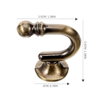 GARVALON Vintage Zinc Alloy Curtain Holdback Hooks, E-Shaped Round Head Wall Mounted Drapery Tiebacks for Living Room and Bedroom, Antique Bronze Finish, 1 Pair Window Curtain Holders