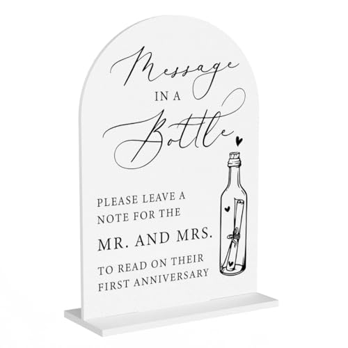 Message In A Bottle Guestbook Sign Wedding Guestbook Sign for Engagement Bridal Shower Party Acrylic sign for Table Desk - color: massage in a bottle