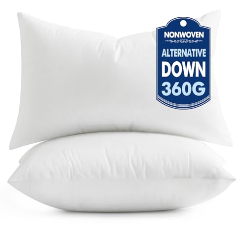 MIULEE Set of 2 Throw Pillow Inserts 12x20 Inch with 100% Virgin Filling - size: 12x20