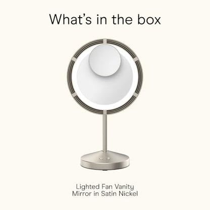Conair Vanity Mirror with Lights, Adjustable Fan & Brightness, Round - color: Silver
