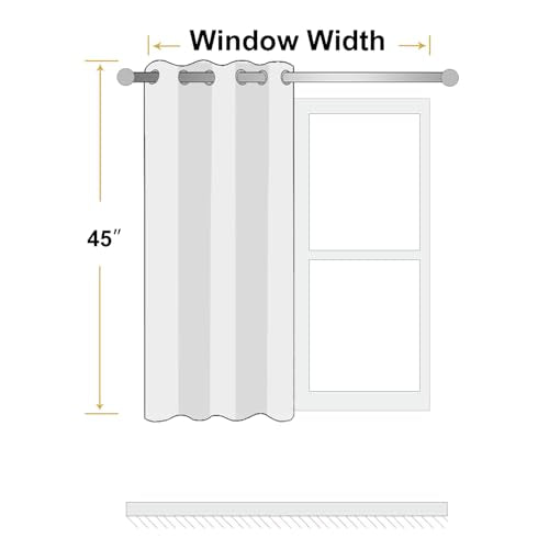 ChrisDowa Natural Blackout Curtains 45 Inches Long 2 Panels for Bedroom - color: Natural Linen, size: 52"W x 45"L (Pack of 2)