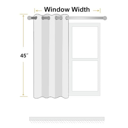 ChrisDowa Golden Brown Blackout Curtains 45 Inch Long 2 Panels for Bedroom - color: Gold Brown, size: 52"W x 45"L (Pack of 2)