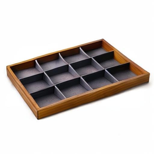 Oirlv Solid Wood Jewelry Tray,Jewelry Drawer Organizer,12 Grid - color: Grey 12 grid tray
