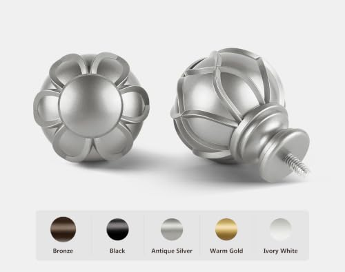 KAMANINA 1 Inch Curtain Rod 140 to 180 Inch, Extra Long Heavy Duty, Silver - color: Antique Silver, size: 140-180"